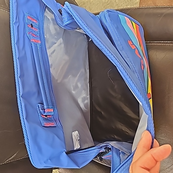 NEW Vintage 80s Trafalgar Rainbow Messenger CArry on Bag zipper unisex - Picture 5 of 14